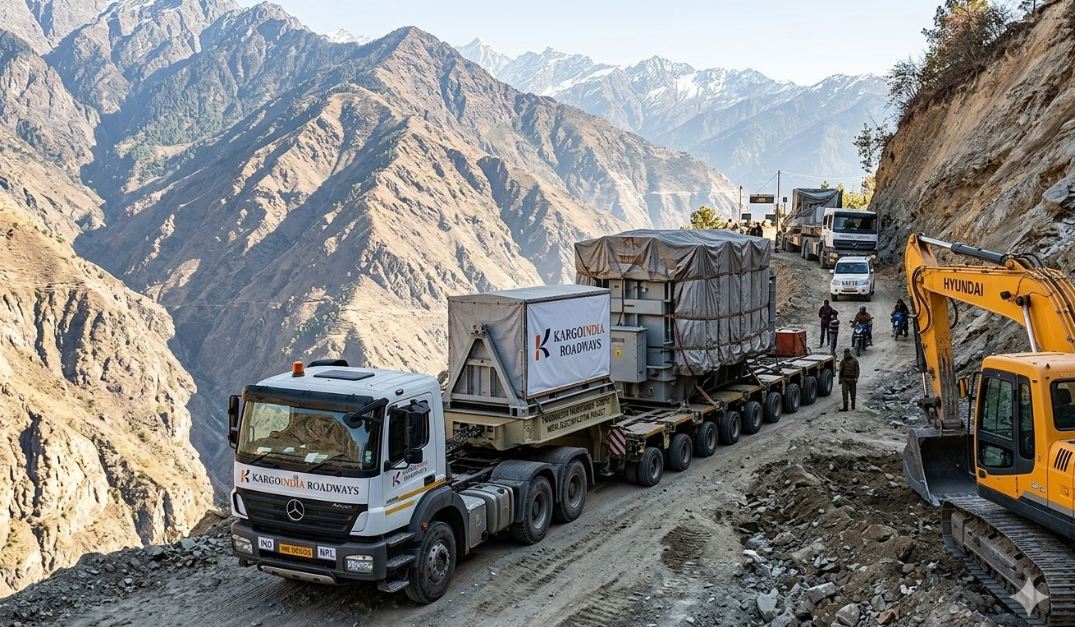 Heavy Transformer Movement Across Mountains from India to Remote Nepal